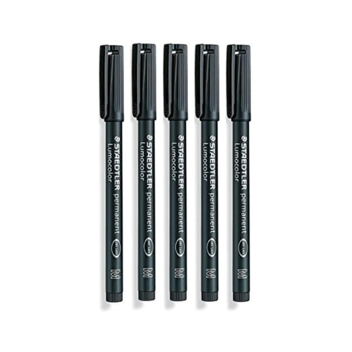 Staedtler Lumocolor Black Fine Permanent Marker Pens Pack of 10