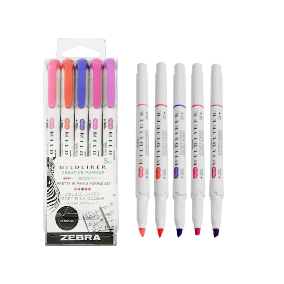 Zebra Mildliner Double Ended Creative Markers - Refresh and Friend Colors,  Set of 10