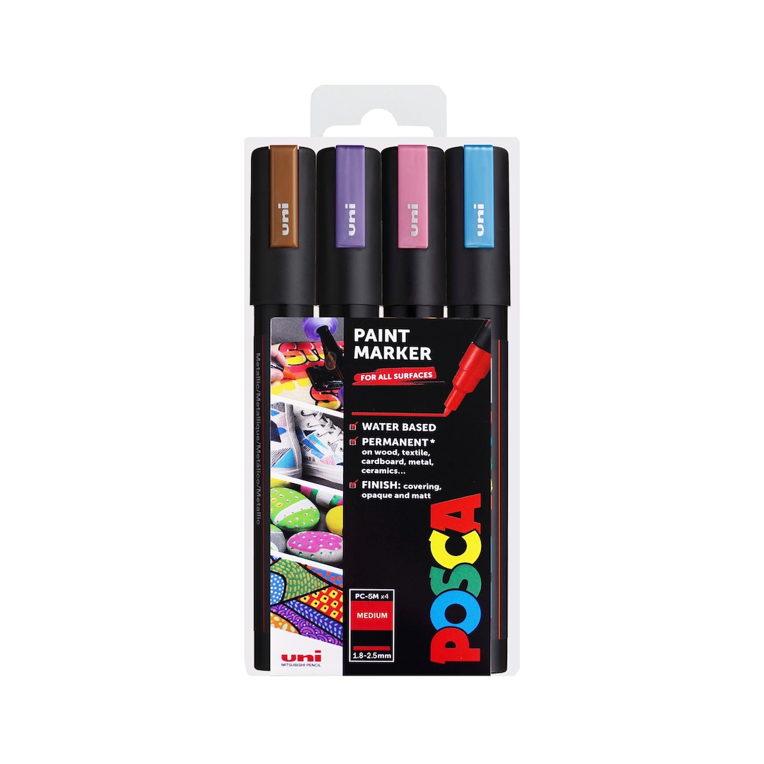 Posca Paint Marker PC-5M 1.8-2.5mm Bullet Tip 8 Piece Pastels Pack