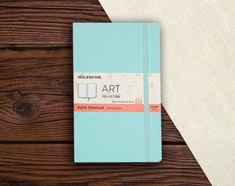 Moleskine, Bullet Notebook Art Collection, Sketch Pad, Drawing Notebook, Blank or Lined Pages, Hard Cover, Aquamarine Colour