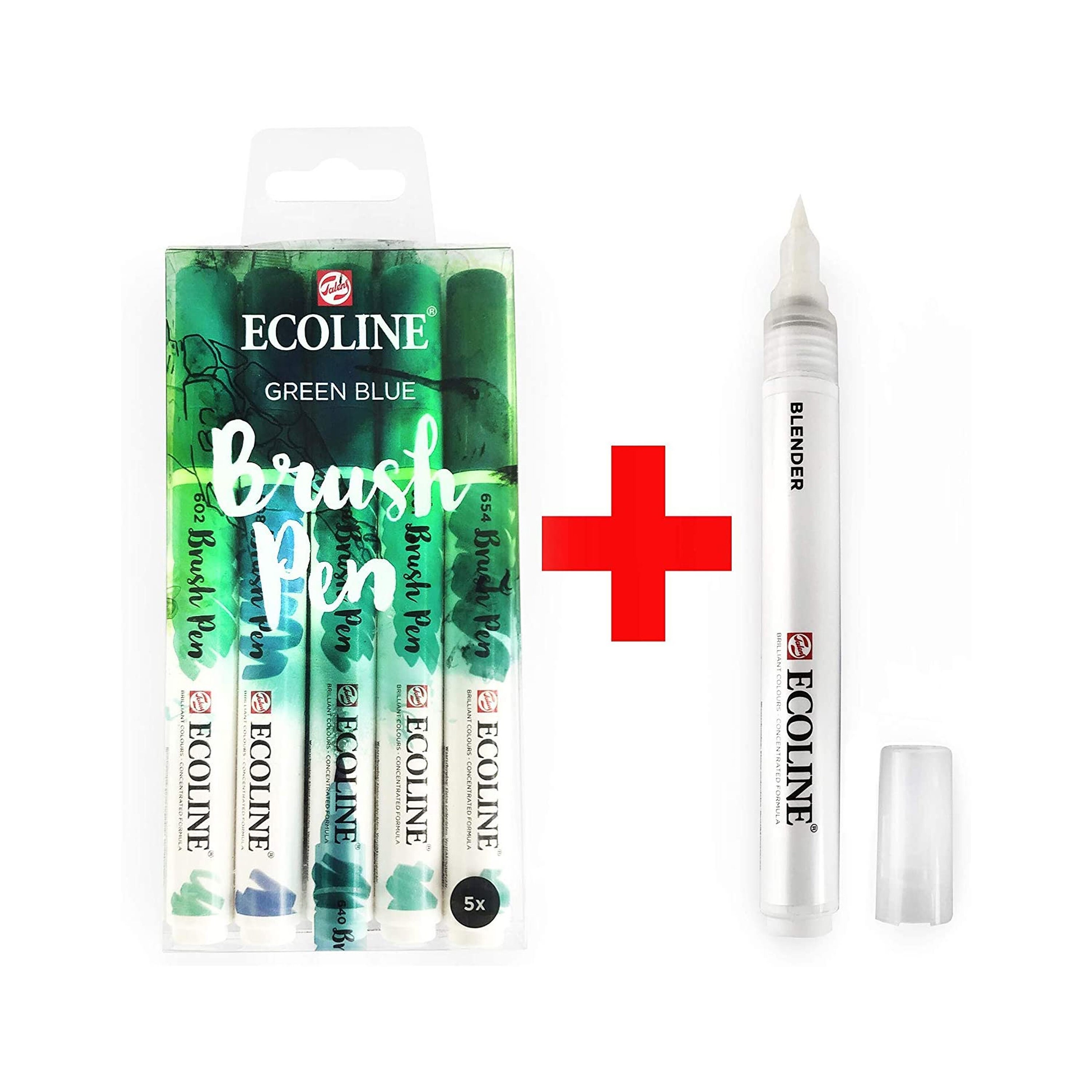 Royal Talens Ecoline Liquid Watercolour Drawing Painting Brush Pens Set of  15 Assorted Colours in Wallet Blender Pen 