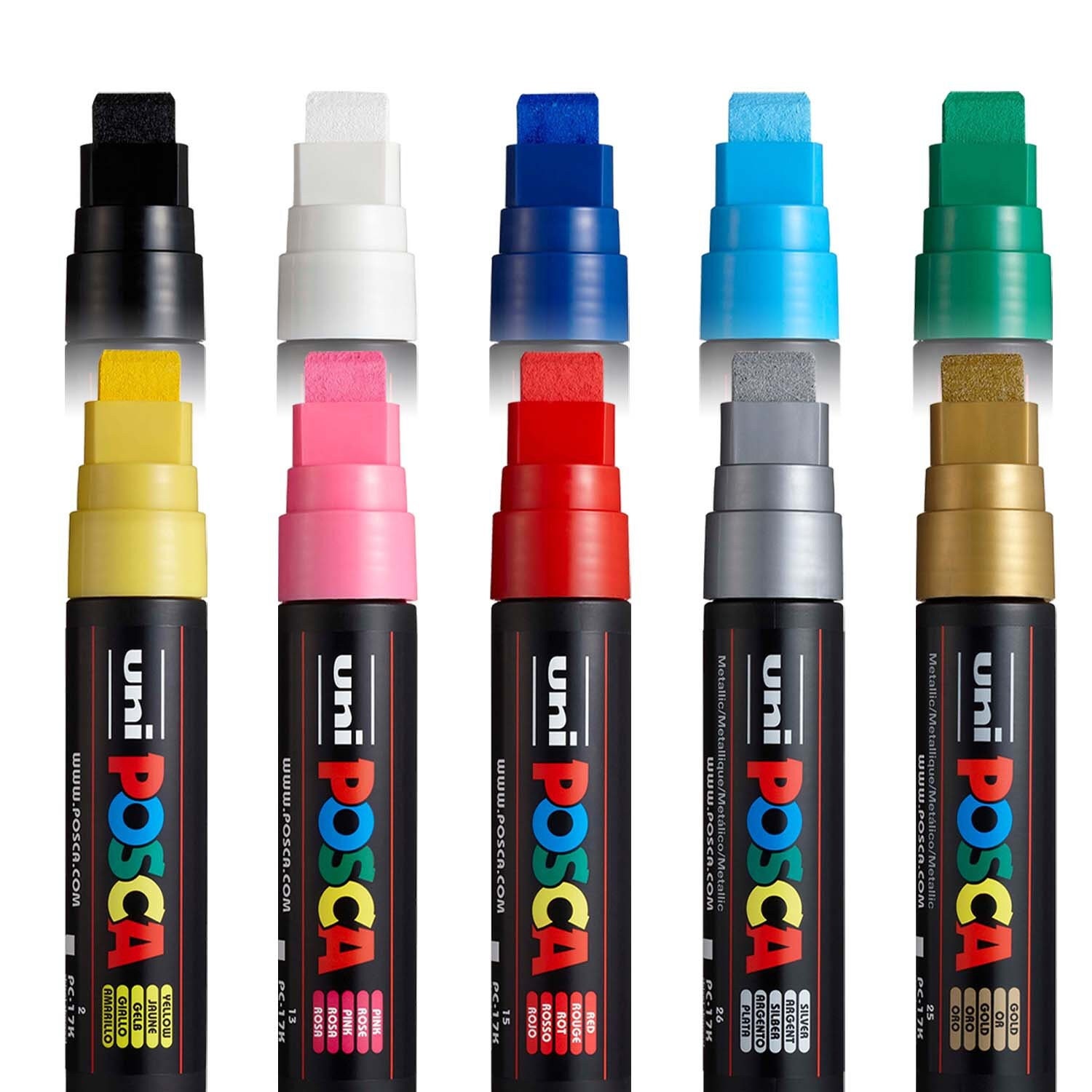 POSCA PC-17K Art Paint Marker Pens XXL Broad Chisel Nib Tip Set of