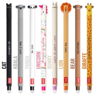 Erasable Pens Legami Milano Animal/Floral/Astronaut Themed Pens Thermosensitive Ink 0.7mm Tip Fun Collectable Pens Various Packs image 3