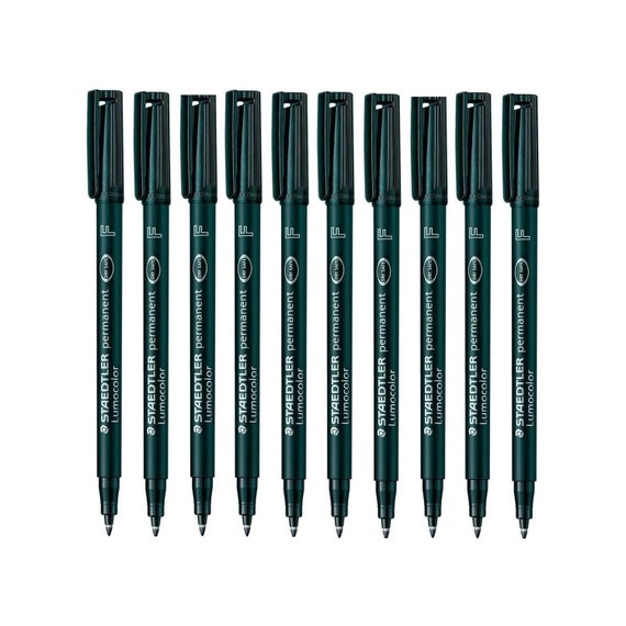 spiselige Accor Styrke Staedtler Lumocolor Black Fine Permanent Marker Pens Pack of - Etsy
