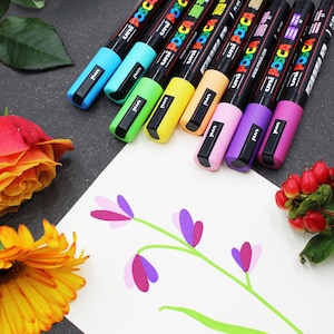 POSCA PC-5M Paint Marker Art Pens - 1.8-2.5mm - Spring Tones - 8 Pens - Gift Box