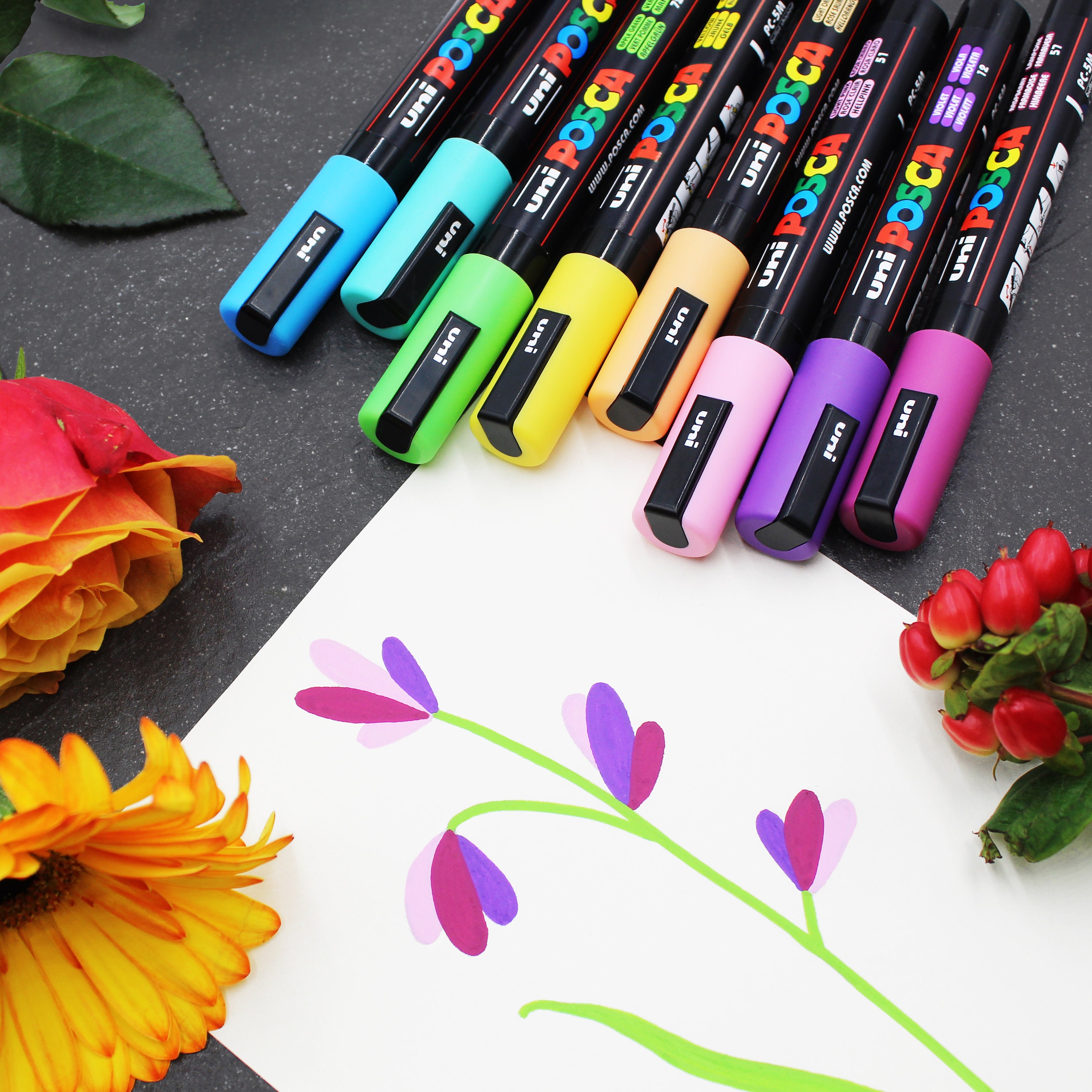 POSCA Broad PC-7M Paint Marker Art Pens Drawing Drafting Coloring Poster  Markers Glass Fabric Stone Metal Paper Terracotta Canvas -  Norway