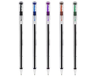 Ballpoint Pen | Pentel Superb Ball Point Pen BK77 | 0.7mm | 5 Assorted Colours | Nib Tip 0.25mm | Stationery Work Office School College
