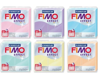 FIMO Polymer Clay | Modelling Clay | Effect | Pastel 6 Pack | Arts and Crafts | DIY | Oven-bake Clay | Moulding Sculpting | Craft Supplies