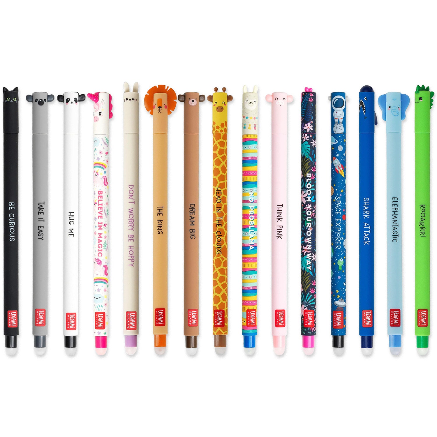 Erasable Pens Legami Milano Animal/floral/astronaut Themed Pens  Thermosensitive Ink 0.7mm Tip Fun Collectable Pens Various Packs 