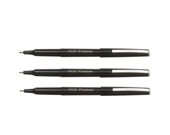 Fineliner Pens | Pilot Black Ink Extra Fine Tip Pen 1.2m | 3 Pack | High Quality | Handwriting Drawing Calligraphy School Office