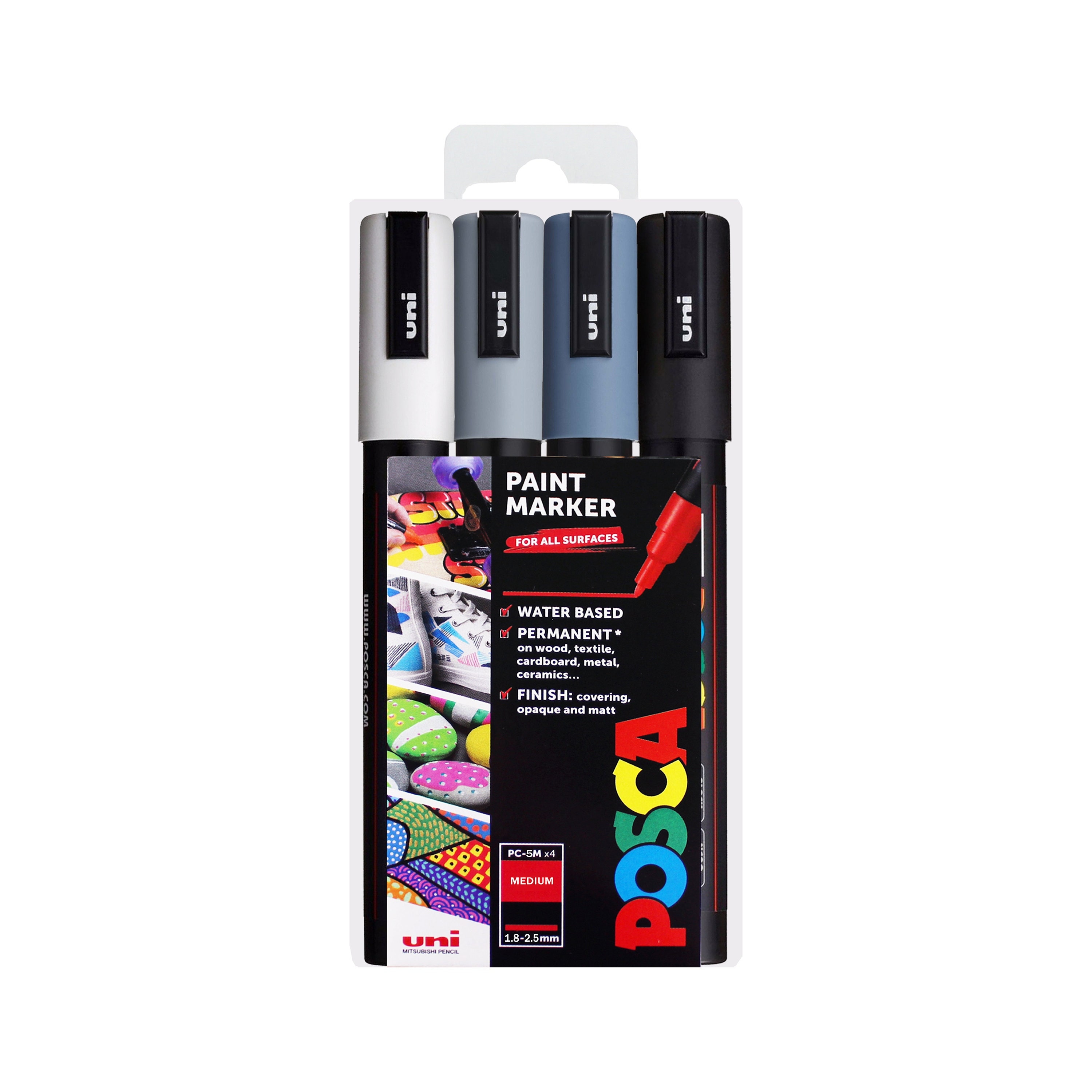 Uniball POSCA Black Set Of 8 Tip Sizes Only In Black