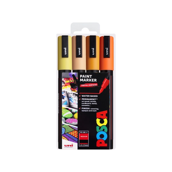 POSCA Fine PC-3M Art Paint Marker Pens Gift Set of 4 Sunrise Tones