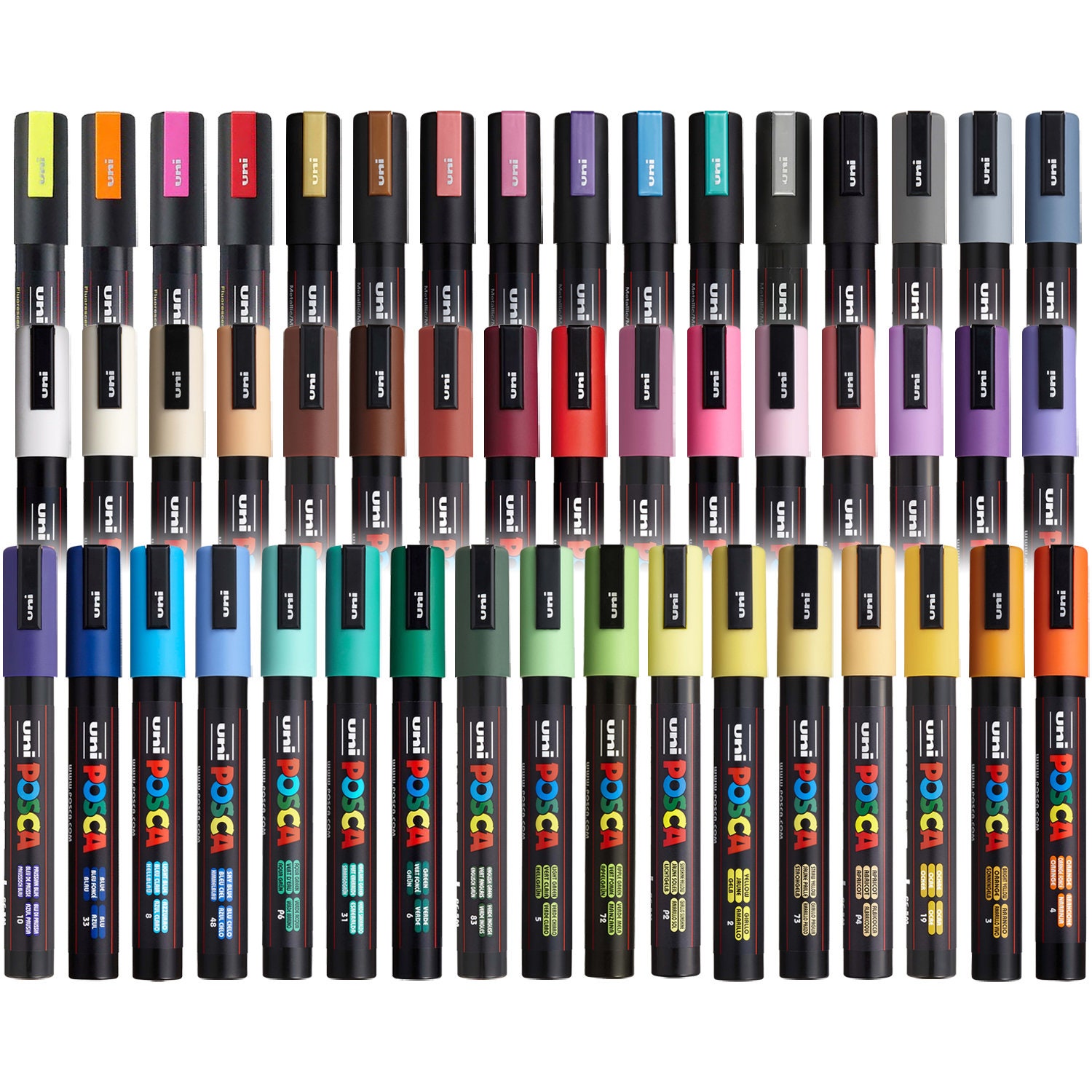  [5 Pens Set!!] uni Posca Poster Color Marker Medium Size  PC-5M, White : Office Products