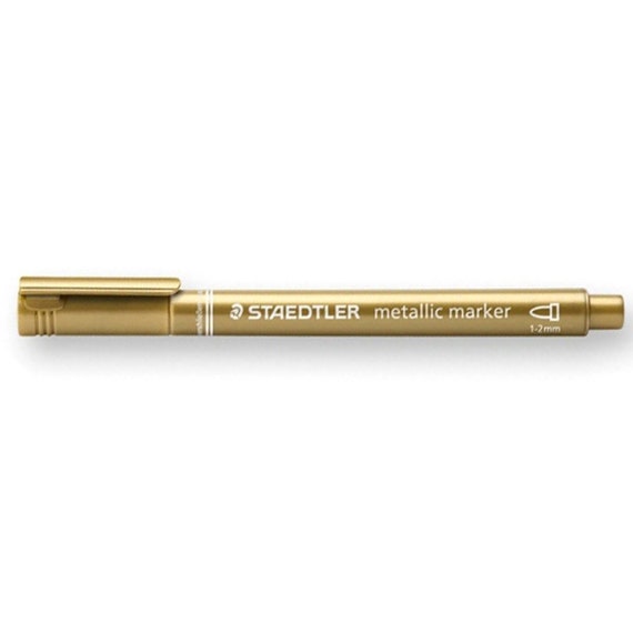 Rotulador permanente Staedtler, punta redonda, punta de 1-2 mm, rotulador  metálico dorado, individual
