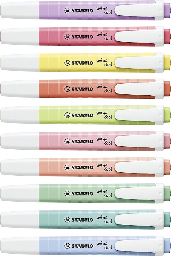 STABILO Swing Cool Highlighter Pen Pastel - Pack of 6 (Assorted Colours)