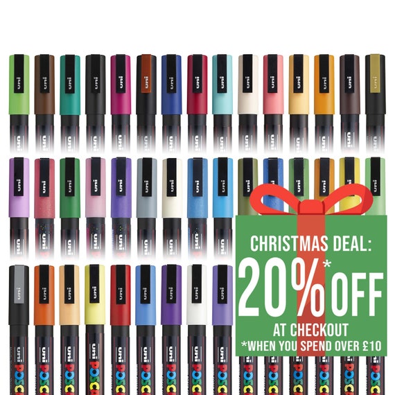 Posca Paint Pens Marker Set - Extra Fine PC-1M - 20 Colors