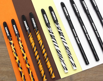 Zebra Doodler'z  Ballpoint Pen Set | Pack of 10 | Black Ink | Novelty Animal Print | Cute School Supplies | Animal Pens | Animal Stationery