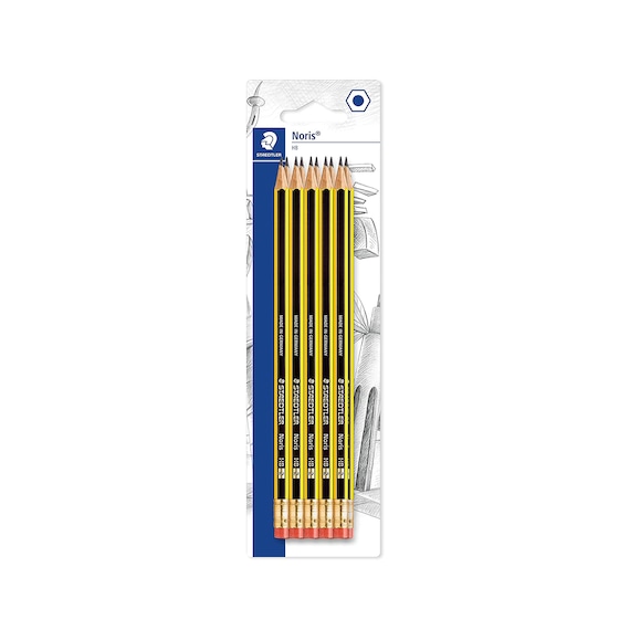 STAEDTLER 122-2 BK10 Noris HB Pencil With Eraser Tip Double 