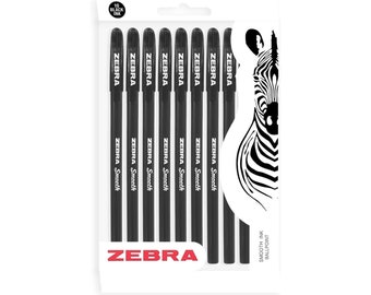 Zebra Doodler'z Stick Gel Kugelschreiber | Glatte schwarze Tinte | 10er Pack | 1mm Medium Feder | Schulkugelschreiber | Papeterie | Büro | Schule College