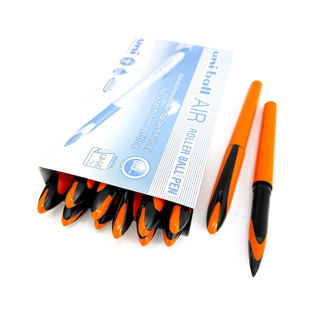 Uni-ball AIR Micro 0.5mm Fine Rollerball Blue Ink Orange - Etsy