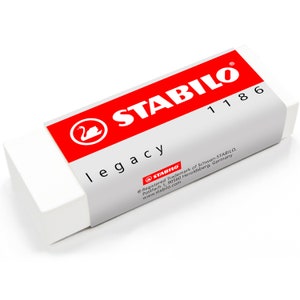 Eraser STABILO Legacy White Eraser Rubber PVC Pack of 5 Perfect for Revision, Classroom, School, College, Work, Office Stationery image 1