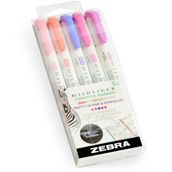 Zebra Mildliner Double-Ended Brush Pen Violet - Wet Paint Artists