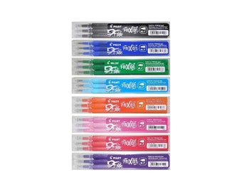 Erasable Pen Refills | Pilot Assorted Colour Pack Frixion Rollerball Erasable Pens Pen Refills Spare Ink BLS-FR7 | Various Pack Sizes