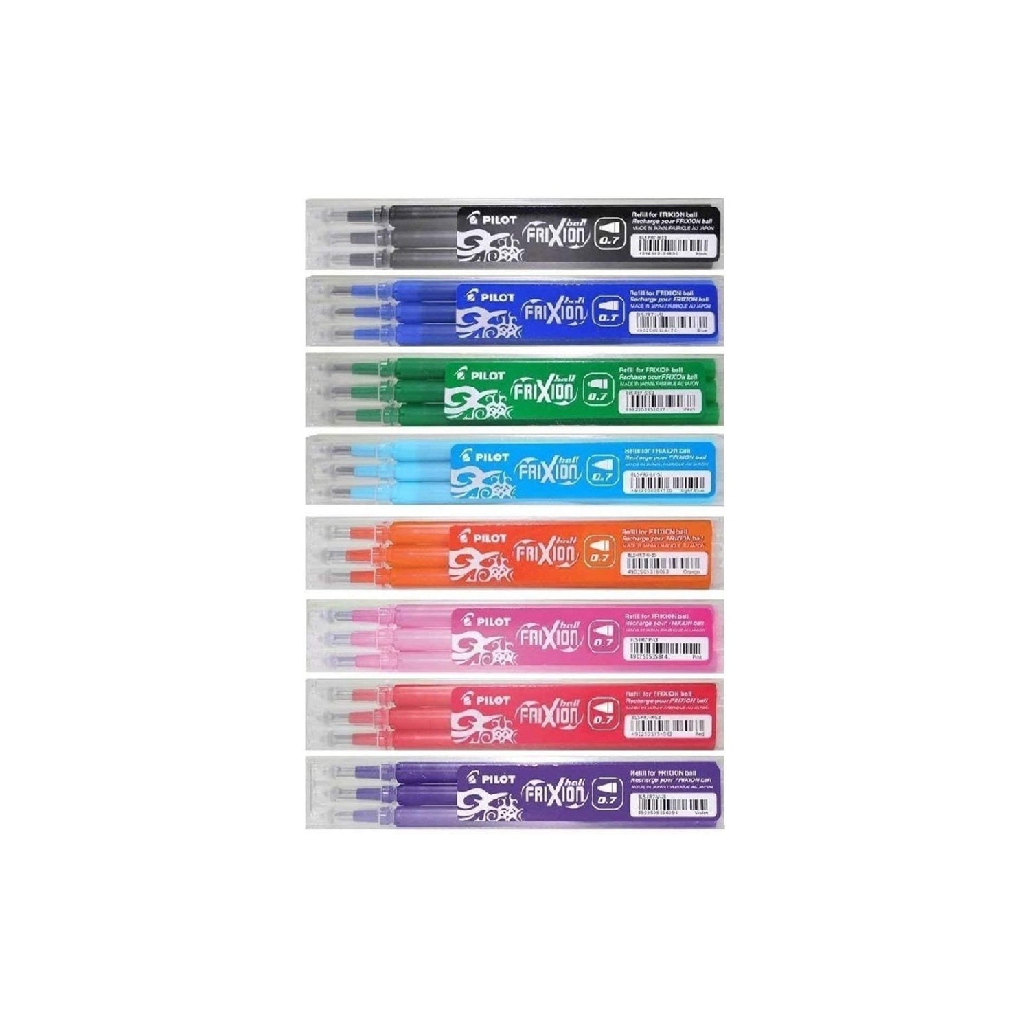  Pilot, FriXion Ball Gel Ink Refills for Erasable Pens