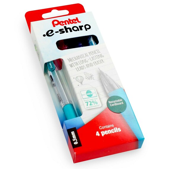 Pentel e-sharp Porte-mines 0,5 mm 72 % de plastique recyclé Paquet de 4 -   France