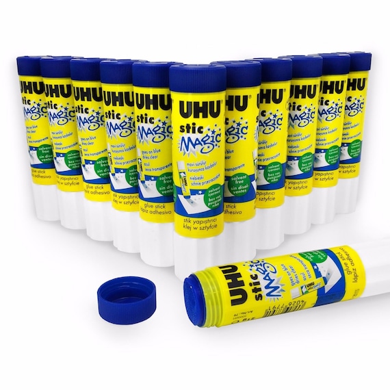 UHU Stic Magic Glue Stick Pack of 12 40g Extra Large Solvent Free 3000694 