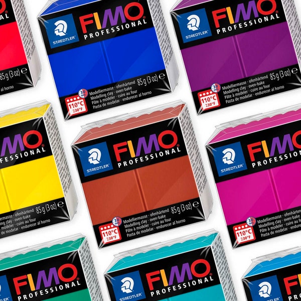 FIMO PROFESSIONAL 8004 Polymer Oven Modelling Clay | Choose your colours! | Oven Bake Moulding Clay | DIY Arts and Crafts | 85g Blocks