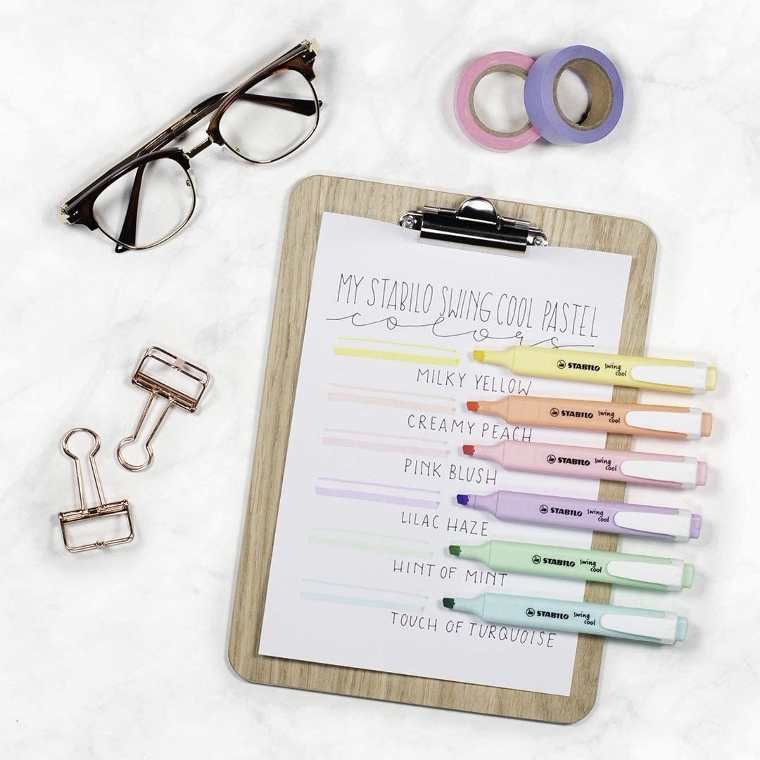 Buy Highlighter STABILO Swing Cool Pastel 6 Assorted Colours Pastel  Stationery Ideal for School, College, Office Cute School Supplies Online in  India 