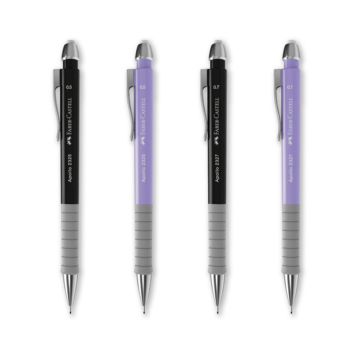 Faber-castell Apollo Mechanical Pencil 0.5mm or 0.7mm Lead Tip Grade B  Black or Lilac Stationery Drawing Sketching Graphite Artist 