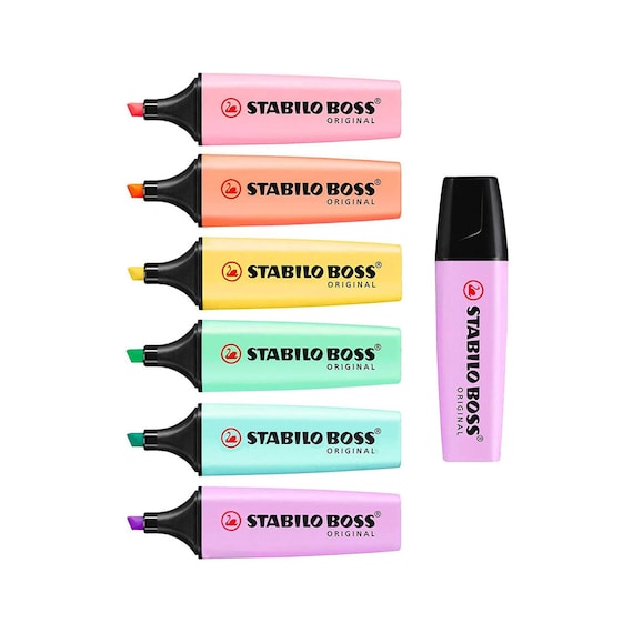 Buy Highlighter STABILO BOSS ORIGINAL Pastel Highlighter Marker Pens Full  Set of 7 Ideal for Revision Notes, School & Office Online in India 