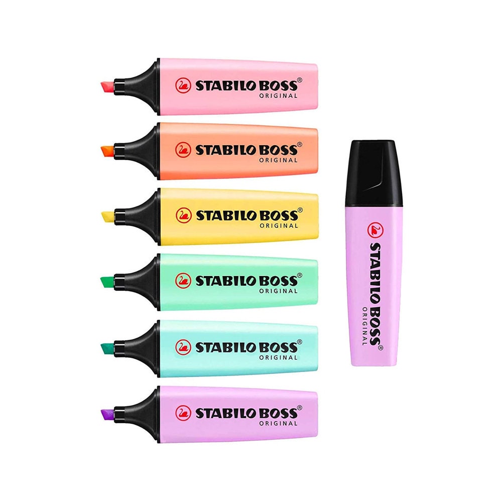 Highlighter - STABILO BOSS ORIGINAL Pastel - 6 Count (Pack of 1)