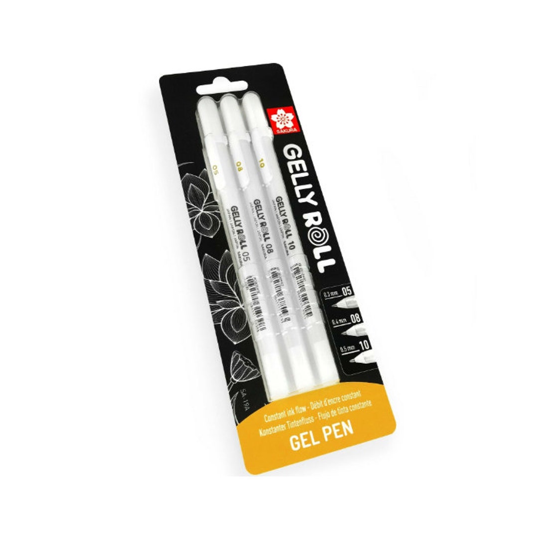 Packs of 3 Sakura white gelly roll pens – Tangledweb Creations