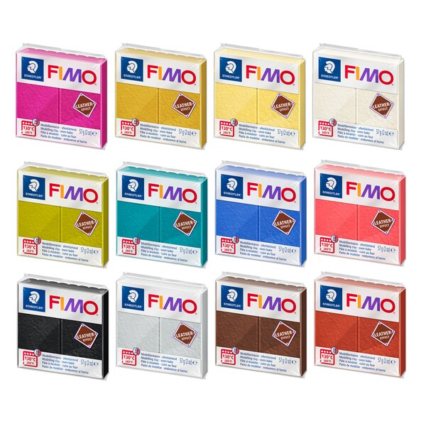 FIMO Cuir Effet Polymère Four Pâte à Modeler 57g - Toutes les 12 Couleurs