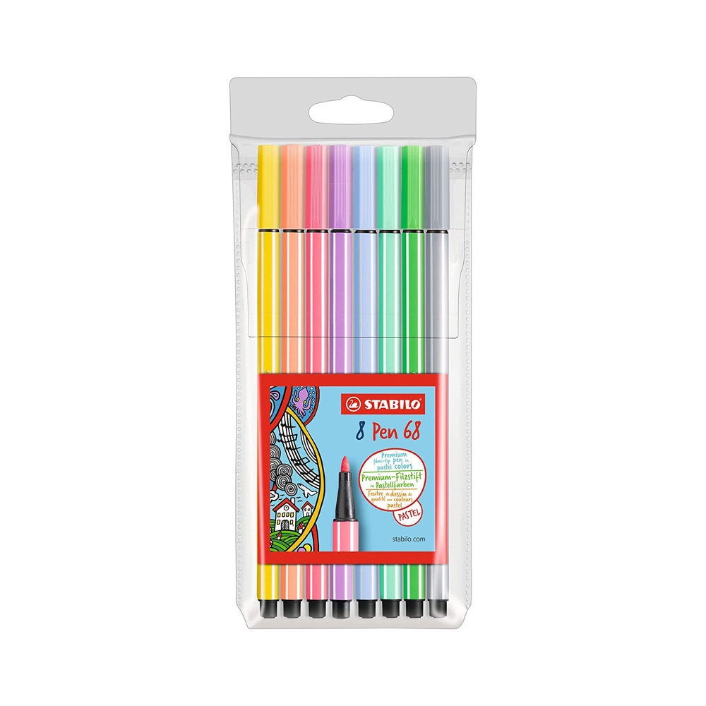 STABILO pointMax Writing felt-tip pens, Pack of 8, Assorted Pastel Col