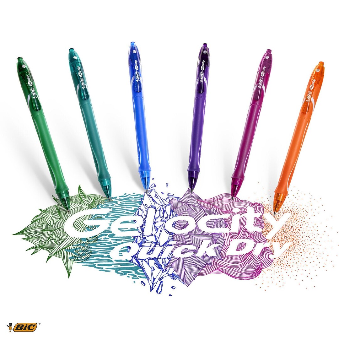 Rollerball Pens BIC Gelocity Quick Dry Gel Ink Pens 0.7m Etsy