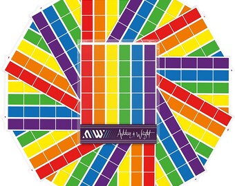 Ashton and Wright | Assorted Oblong Stickers | 540 Easy Peel Colour Coding Labels | 18 x 12mm | Bright Sticky Labels | Self-Adhesive