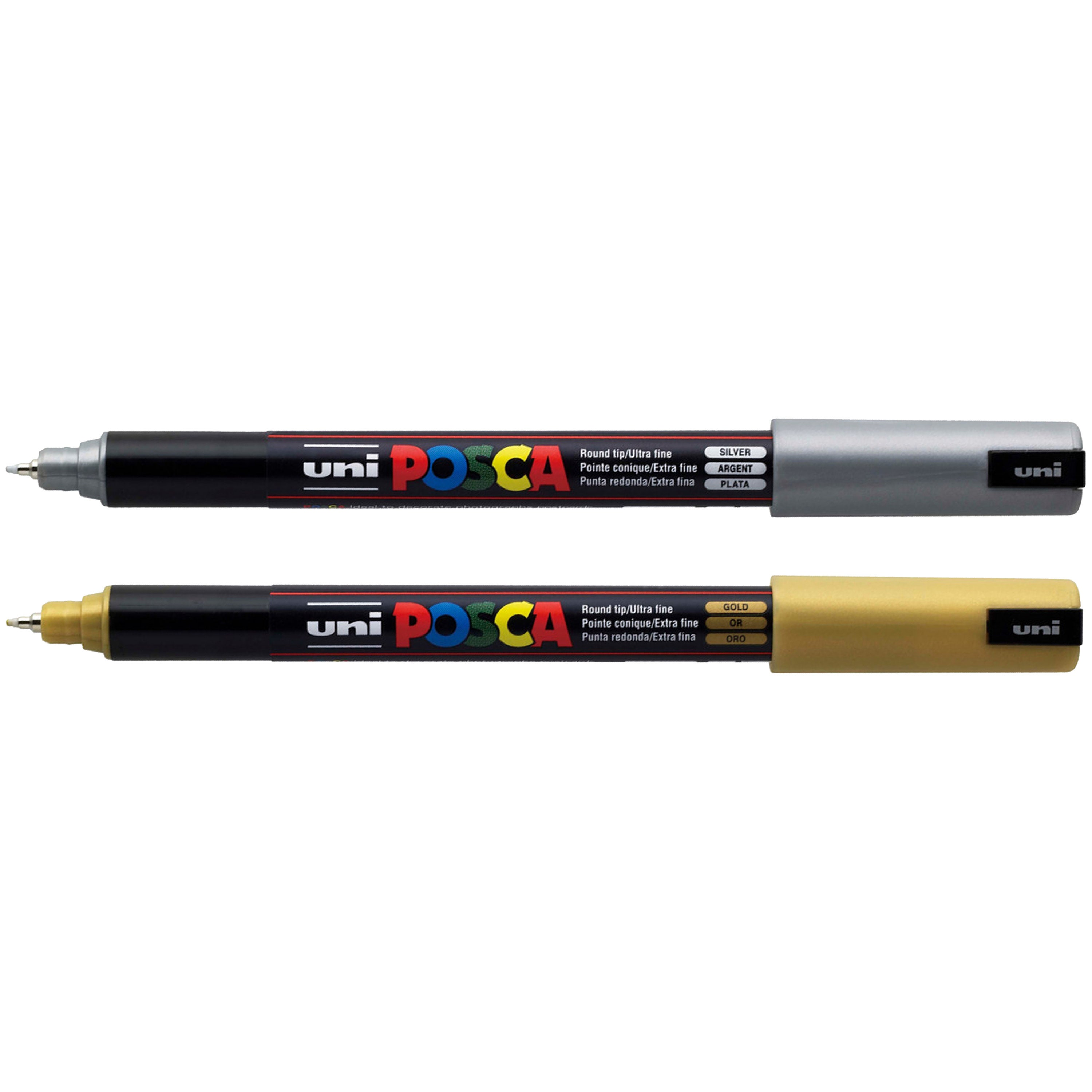 Posca PC-1MR Paint Art Marker 18 Pen Set - Plastic Wallet - Extra Black+White