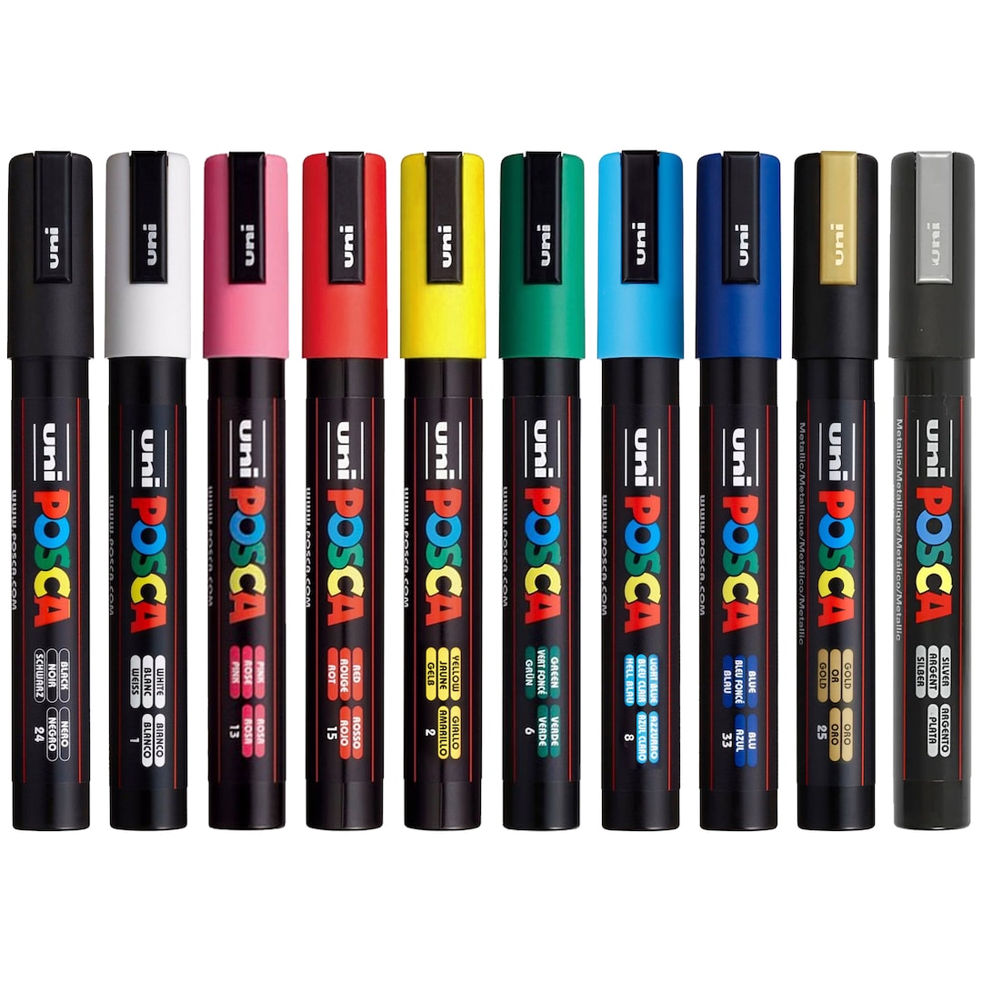 Posca Colouring Paint Markers PC-5M Pack of 10 Markers - Etsy