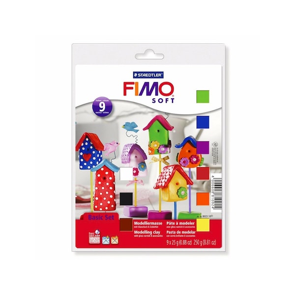 Staedtler FIMO SOFT Kit de démarrage pour pâte à modeler | Paquet de 10 | 8023 10 | Argile polymère cuite au four | Modèle et artisanat