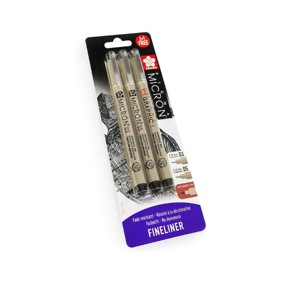 Pigma Micron Pen PN - Black, 3 Pack