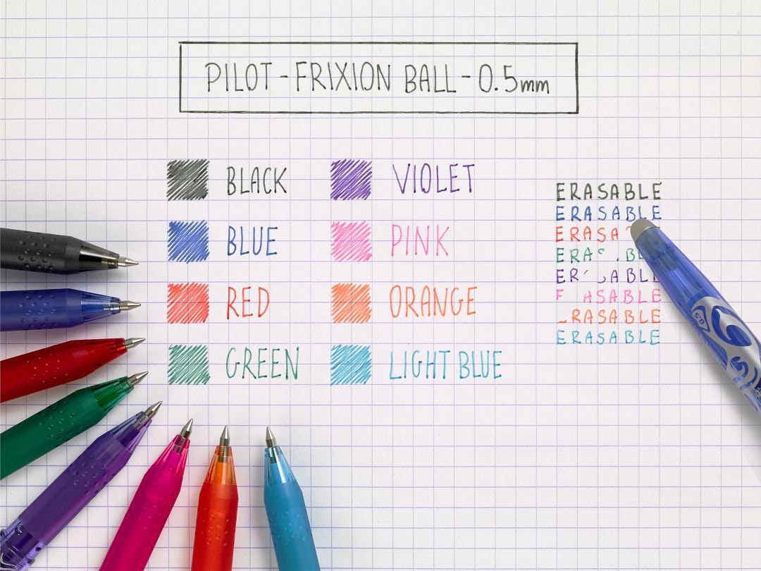 Pilot FriXion Erasable Pen REFILLS 0.7mm Set of 6 Assorted Black Blue