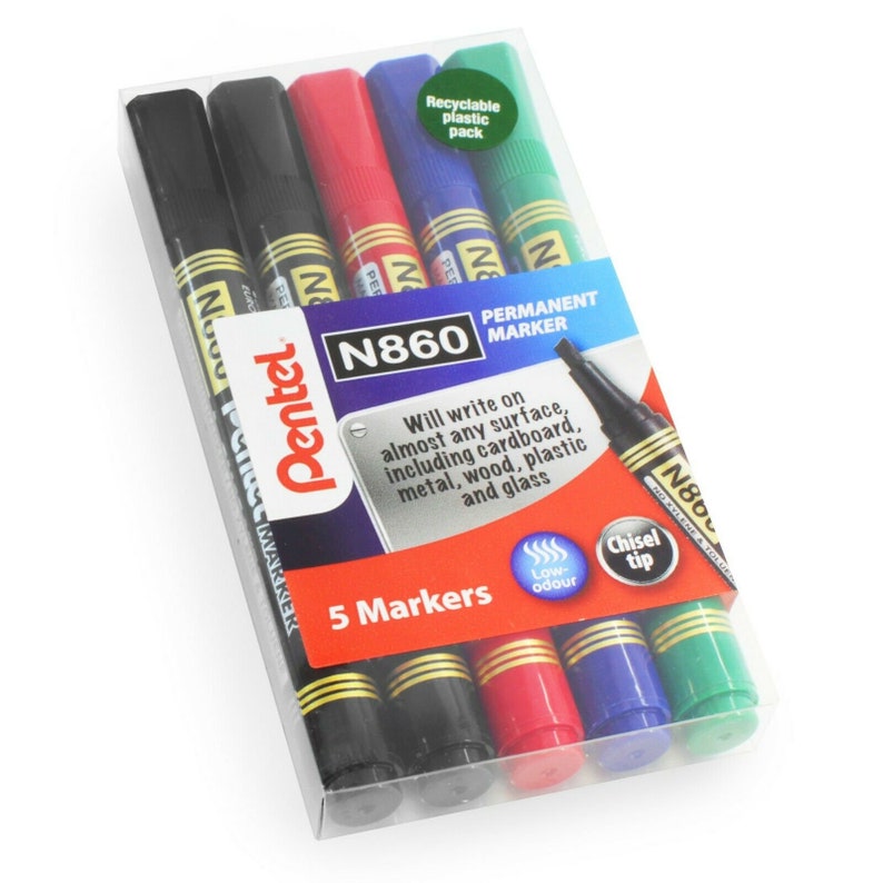Pentel N860 Permanent Marker Chisel Tip Recyclable Etsy UK