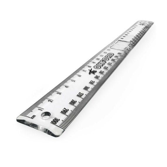 Folding Ruler Helix Oxford Vintage 12 Inch / 30cm Plastic Folding Pocket Ruler  Clear Stationery for School, Office, Work 