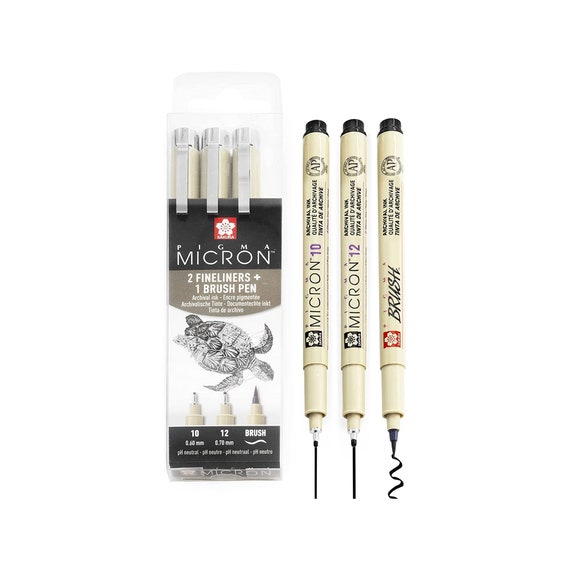 Black Fine Point Pens Set of 6 - Drawing Fineliner Pens with Japanese  Archival Ink and Various Size Tip - No Bleed Marker Fine Tip Pens for Art