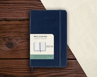 Moleskine 2023 / 2024 Diary | 18-Month Weekly | 9x14cm Pocket | Hardcover | Sapphire Blue | Planner | Office Work School Home Organiser