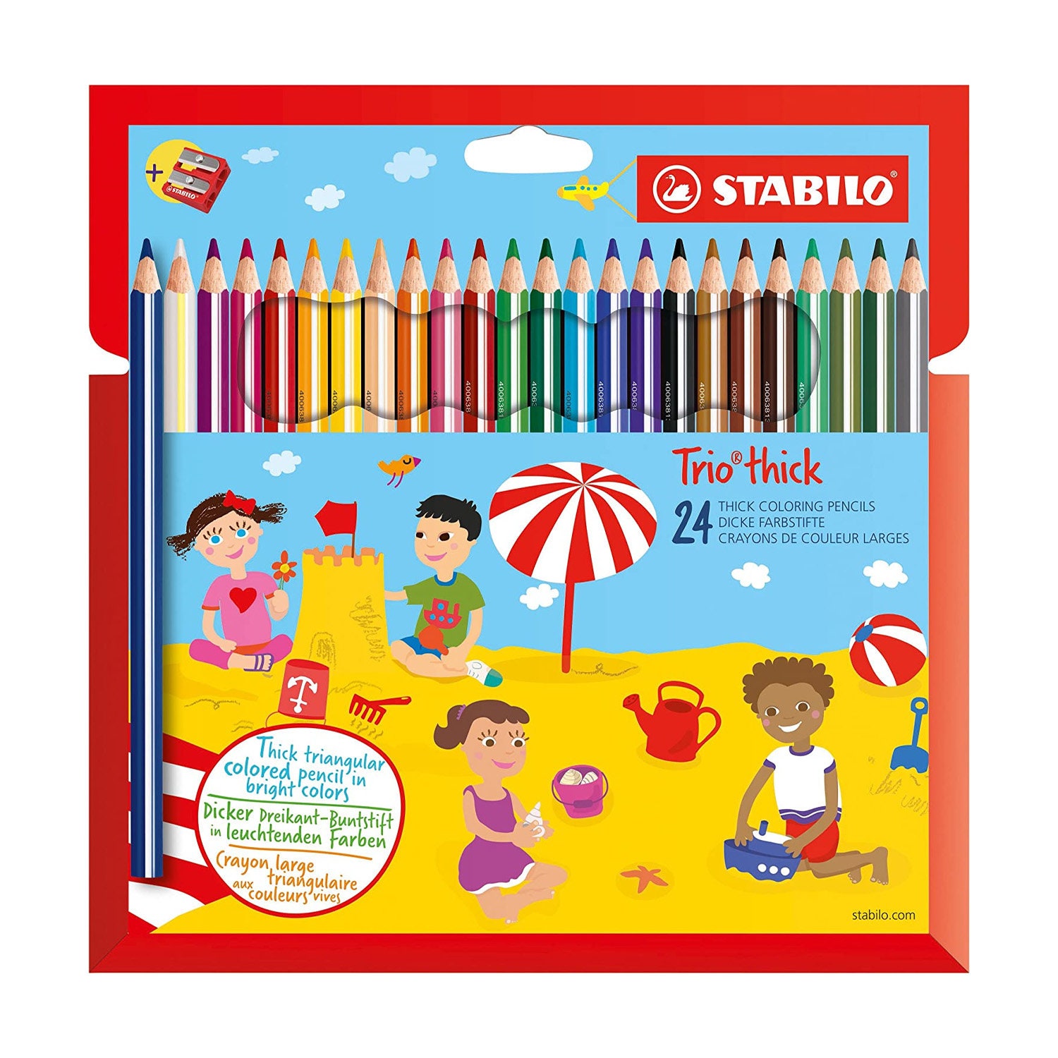 Colouring Pencil STABILO Trio Thick Wallet of 24 